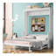 Grand lit escamotable avec tablette, blanc