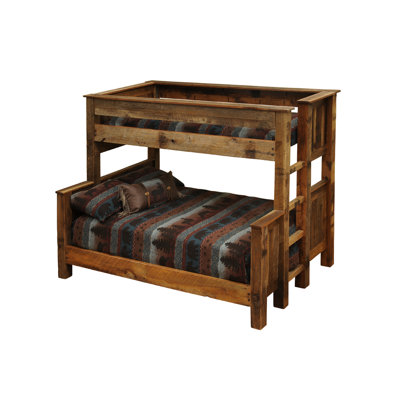Fireside Lodge Barnwood Bunk Bed - Queen/Single - Ladder Left