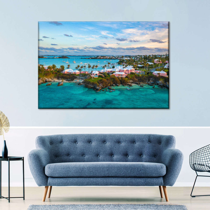 Bermuda Beach House - Impression sur toile tendue, H 30 po x l 45 po x P 1,25 po