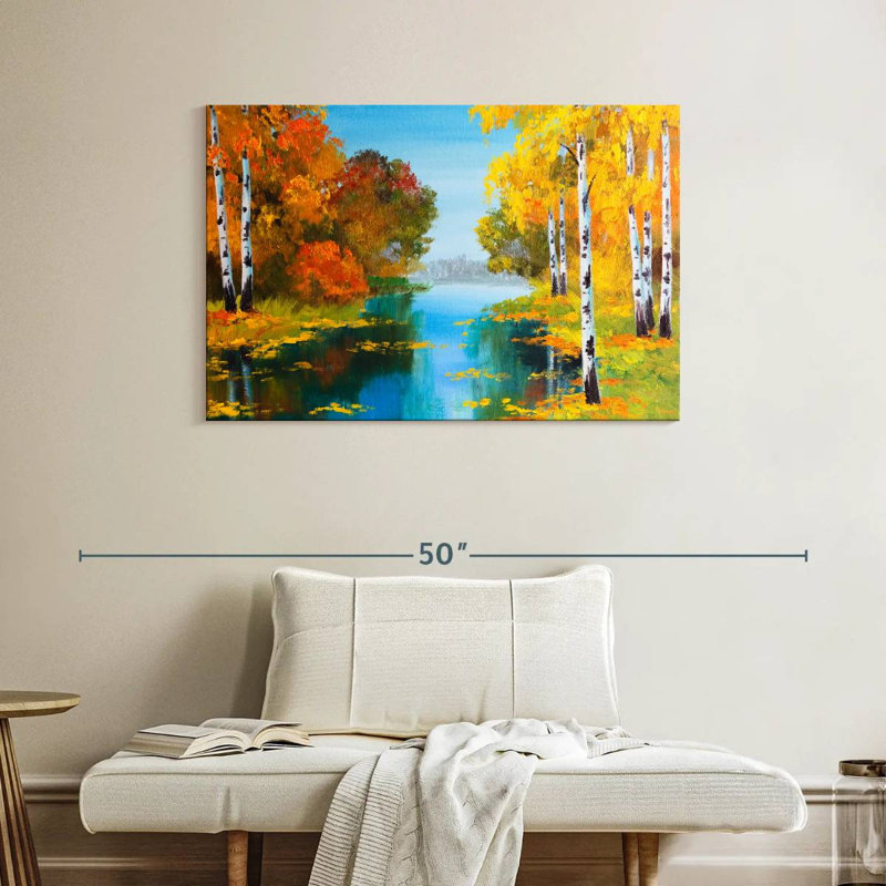 Bouleaux Autumn River, H 26 po x l 39 po