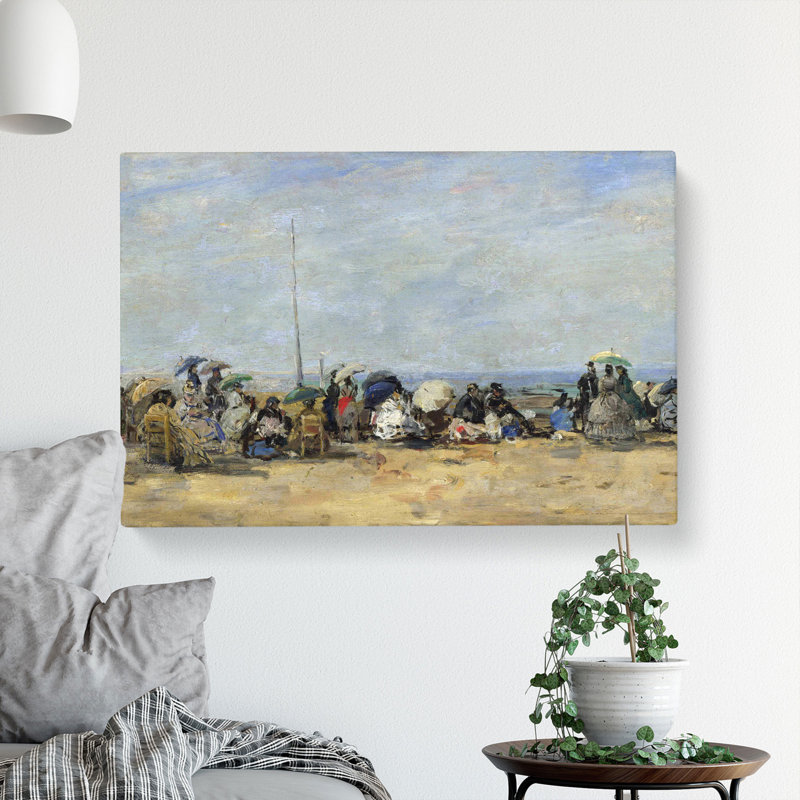 Beach At Trouville Vol.7 by Eugene Boudin - Wrapped Canvas Painting, 50cm H x 76cm W x 3cm D