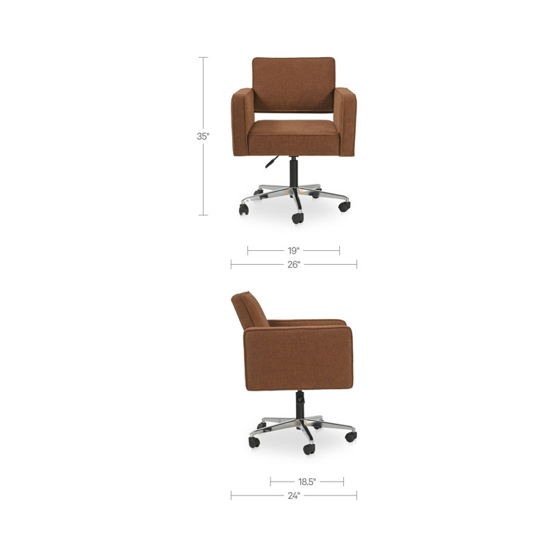 Chaise de bureau Harris - Bourgogne, Rouge