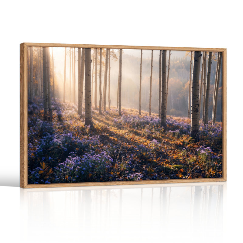 Ensemble de 1 tableau sur toile « Lumière de forêt », H 24 po x l 36 po, Natural