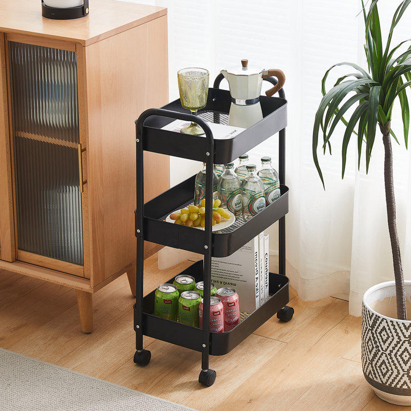 Kysa Metal Kitchen Cart, Black
