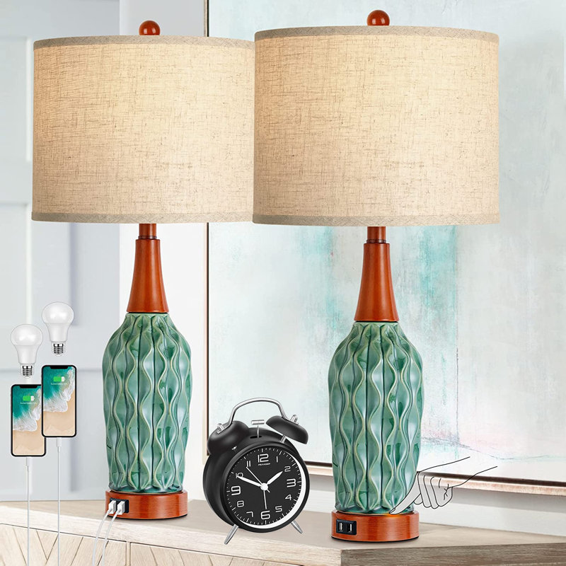 Lampe de table en céramique Anari USB
