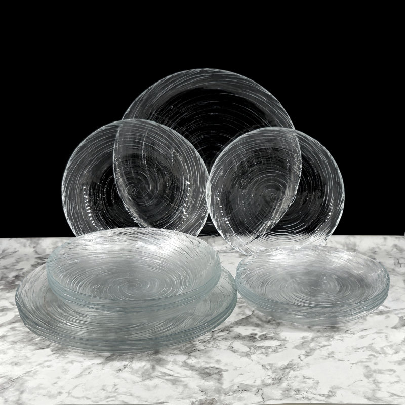 Service de table en verre Lyalya, 12 pièces