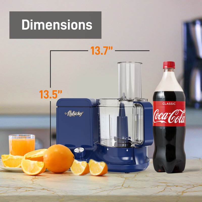 NutriChef 12-Cup Multifunction Food Processor, Blue