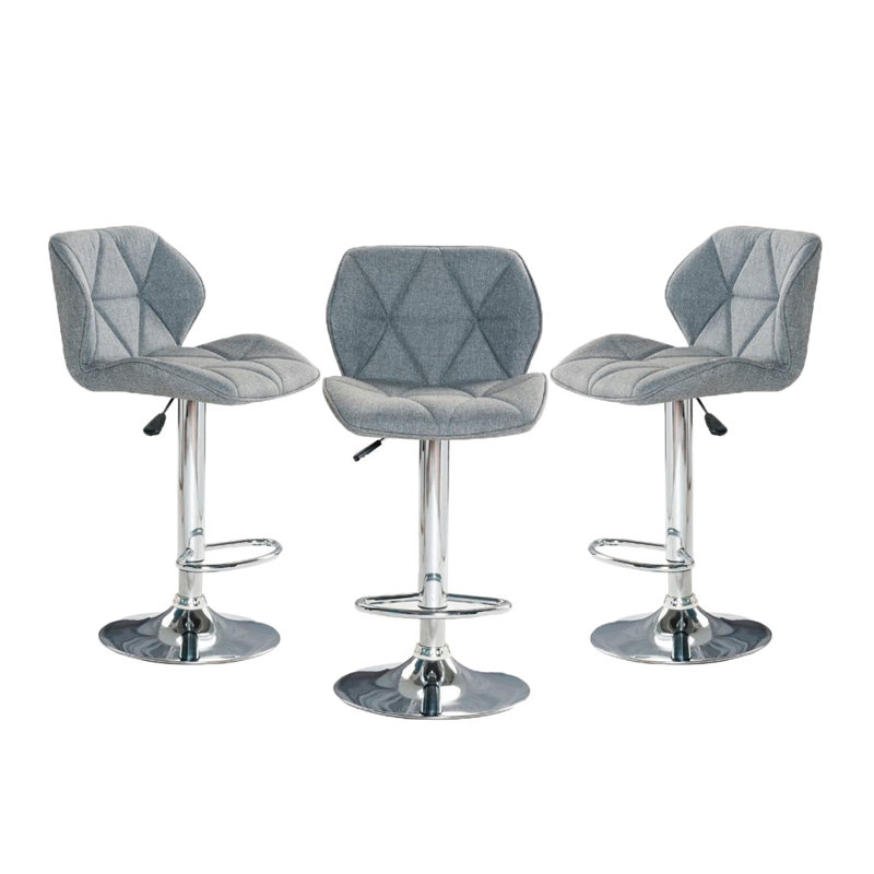 Colliton Swivel Upholstered Adjustable Height Counter Stool with Metal Frame