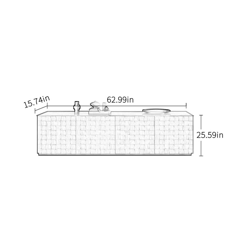 Meuble télé au design rétro et unique, H 25,59 po x L 62,99 po x l 15,74 po