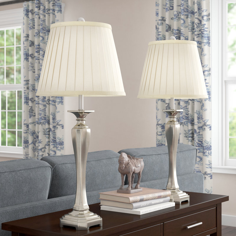 Gallien 27" Champagne Table Lamp Set, Cream