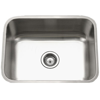 Eston Undermount Stainless Steel Single Bowl Kitchen Sink, 18 Gauge