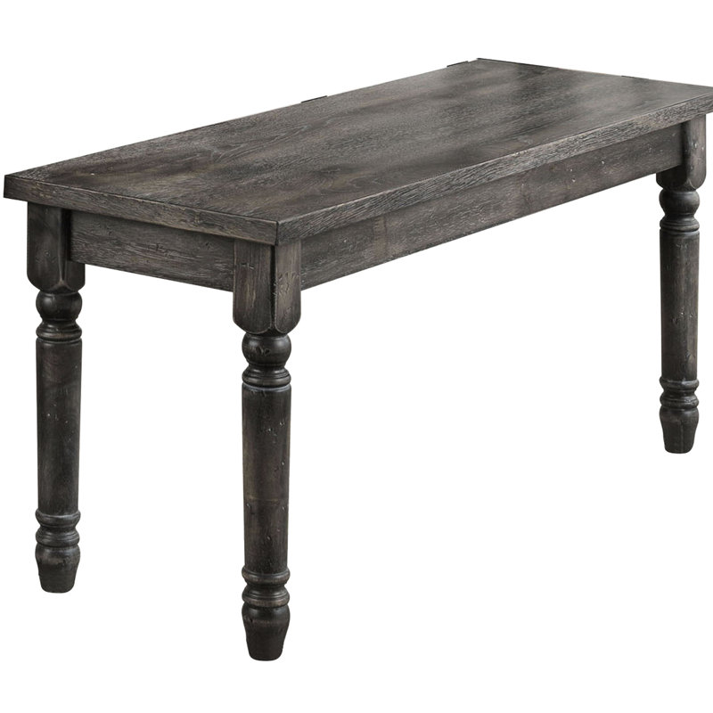 Dining Bench In Grey, With Exquisite Turned Legs And Rustic Charm Distinctive
