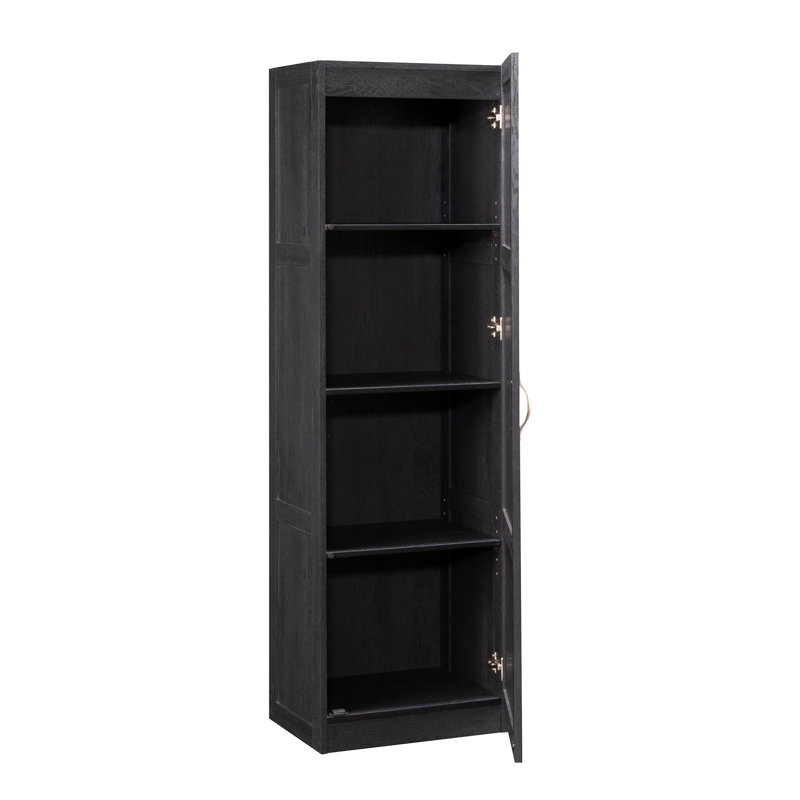 Miscellaneous Storage 4-Shelf Storage Cabinet In Raven Oak, Dark Raven Oak