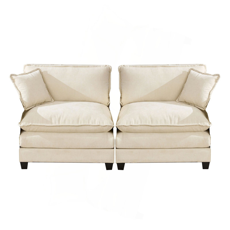 Canapé Cloud à deux places (le coussin sur l'accoudoir n'est pas inclus), canapé modulaire moderne, pour appartement, coussin de siège rembourré à double couche confortable, tissu chenille respirant