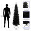 Arbre de Noël artificiel noir 7,5 pi avec support pliable en métal