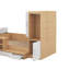Lit plateforme double en bois avec tiroirs, bureau et tablettes-207625719
