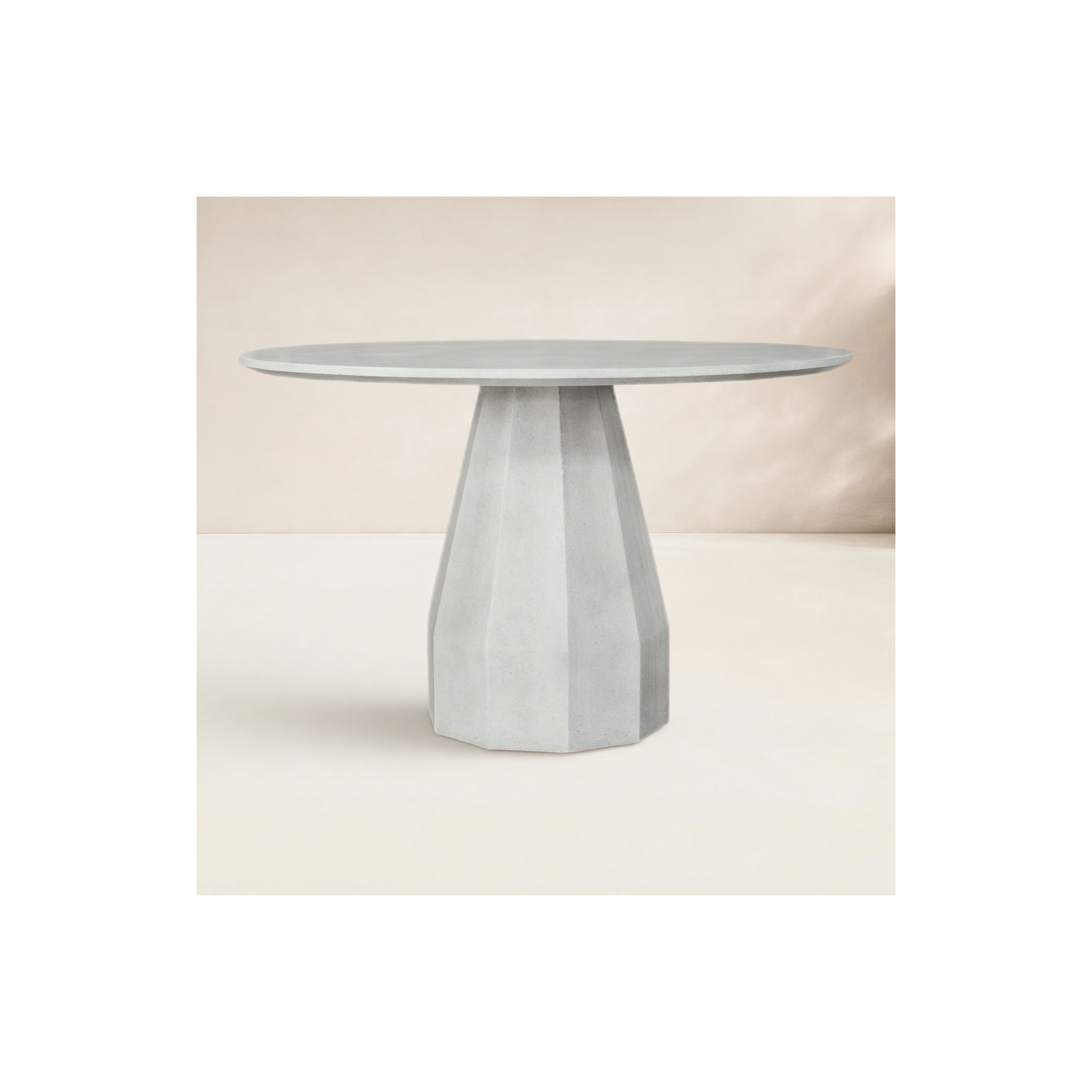 Winnifred 47'' Concrete Outdoor Dining Table, White