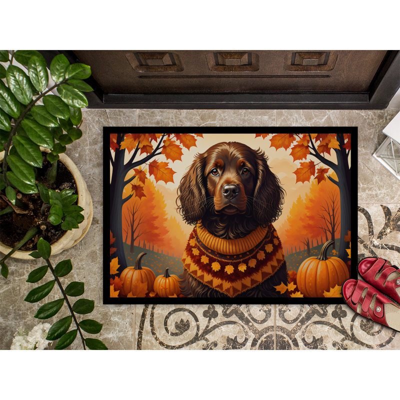 Tapis intérieur ou extérieur Boykin Spaniel Fall, L 18 po x L 27 po