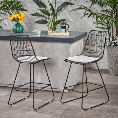 Anneke Modern Geometric 26.25" Patio Bar Stool by George Oliver