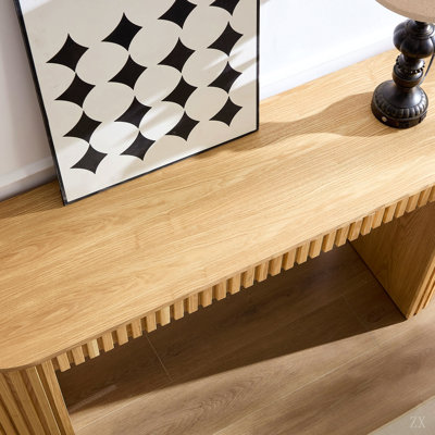 Console moderne 59,05 po avec tiroir pour le vestibule et rayures verticales uniques pour le vestibule du vestibule
