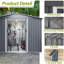 Remise de rangement pour outils 8 x 6 pi avec fondation en métal et portes verrouillables, remise en métal toutes saisons pour le jardin, le patio, la cour arrière
