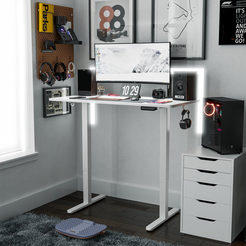 Bureau rectangulaire Mariliva, Blanc, H 27,00 po x l 48,00 po x P 24,00 po, Blanc