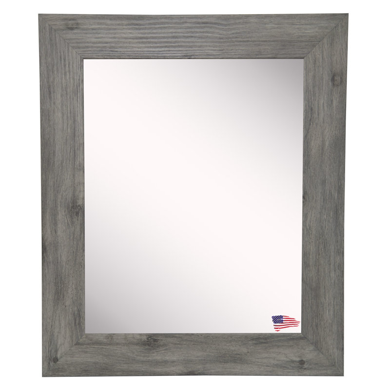 Blountsville Wood Square Wall Mirror, Gray, 32" H x 48" W