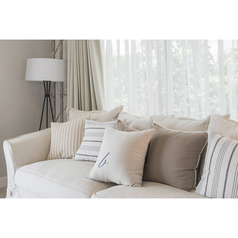 Monogram Design Collection Reversible Throw Pillow, 18"x18", Blue, B