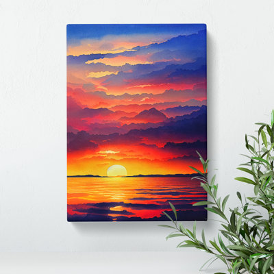 Inquisitive Ocean Sunset - Wrapped Canvas