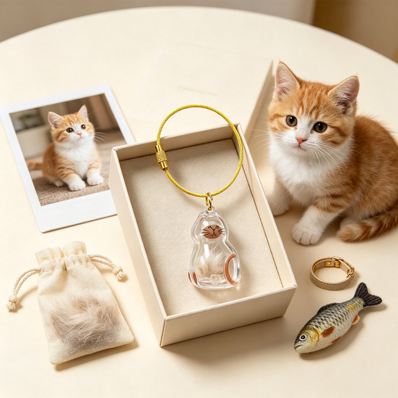Polyester Dog Knee Pads Pet Hair Keepsake Box Keychain Cats Pelt Memorial Pendant Small Box For Pet Pelt Remembrance Locket Keyring For Dogs Cats Pet Memorial Jewelry For Pet Lovers