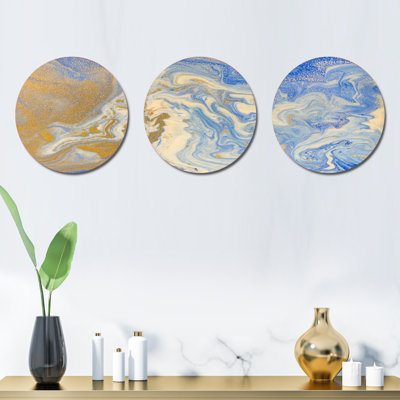 Ensemble de 3 décorations murales en marbre