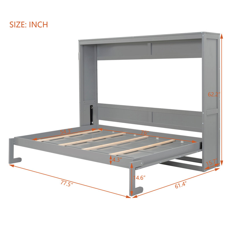 Murphy Bed, Gray, Full