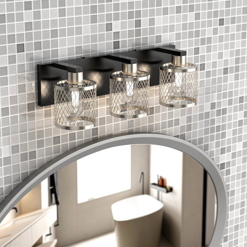 Koch Dimmable Vanity Light Over Mirror, Sand Nickel