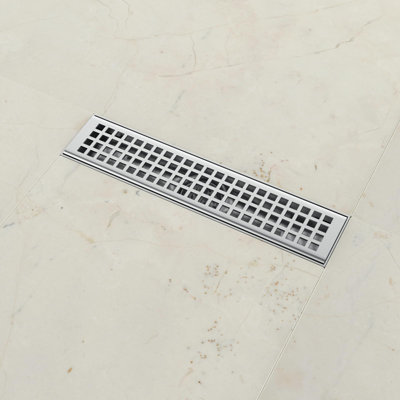 Drain de douche linéaire de 12 pouces, drain de plancher de douche en nickel brossé, ensemble de drain de douche à haut débit avec couvercle de grille amovible