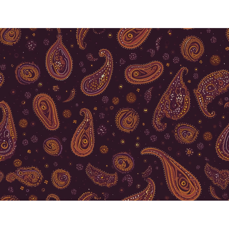 Machine Printed Duvet Cover, Twin Duvet Cover, Brown/Purple Paisley