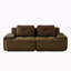 Canapé modulaire en L de 82 po pour salon modulaire en tissu velours côtelé de 82 po avec assise profonde, passepoil perlé, conception capitonnée, sans assemblage, conception antidérapante, brun-538599751