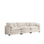 Canapé modulaire Mid-Century 3 places avec 2 accoudoirs et 3 coussins décoratifs, tissu en velours côtelé