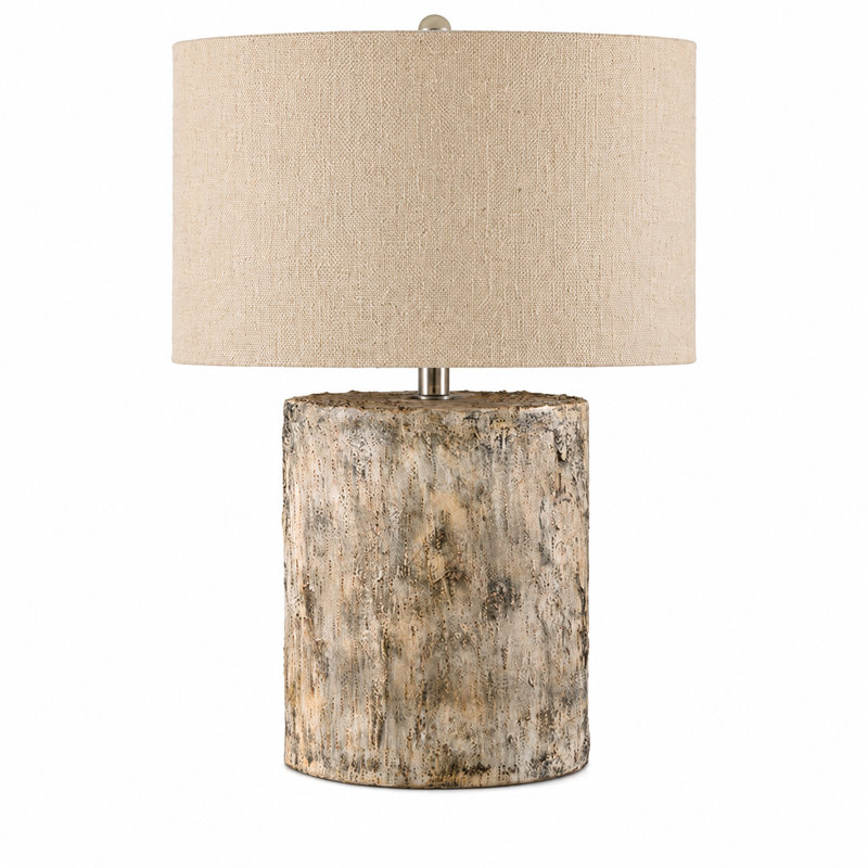 23.5" Resin Table Lamp With Beige Shade