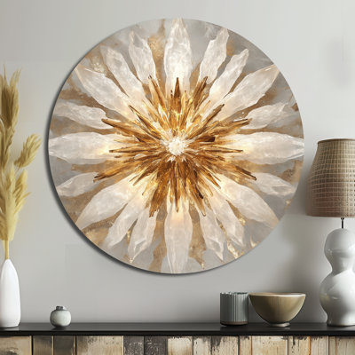 Lustre en cristal Bloom - art abstrait rond en métal Art déco