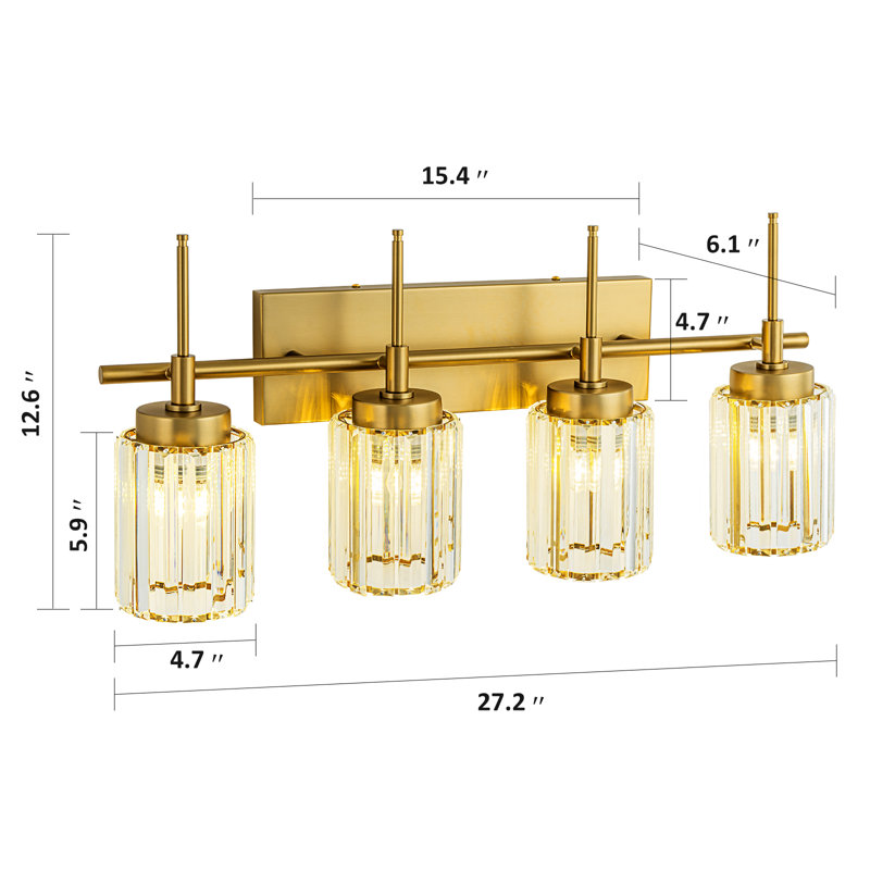 Edgars Dimmable Vanity Light, Gold, 4