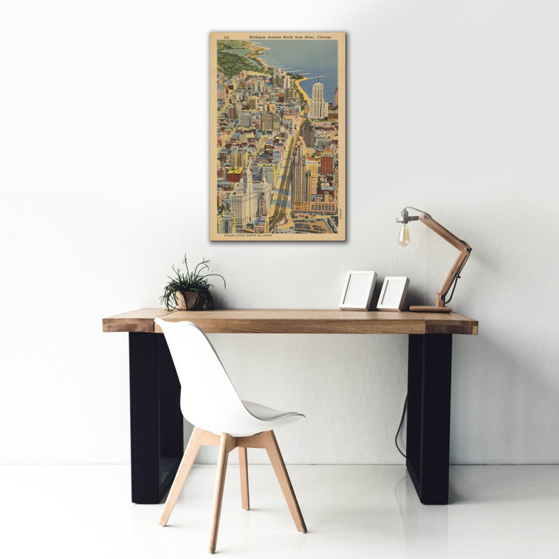 «Michigan Avenue North From River Chicago» par Wild Apple Portfolio, art mural sur toile, 26 po x 40 po, H 40 po x l 26 po