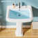 23" W x 19" D Pedestal Bathroom Sink Rectangular Vitreous China with 1 Faucet Hole and Overflow