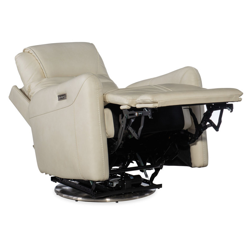 Sheria Leather Power Recliner, Beige Genuine Leather