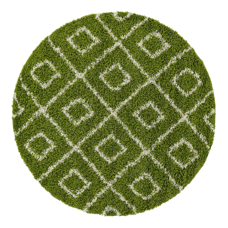 Geometric Indoor Rug, Round 5'3"