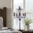 5-Light Farmhouse Crystal Table Lamp With Candelabra Design, Traditional Black Craft Lighting Fixture For Living Room, Bedroom, Office
