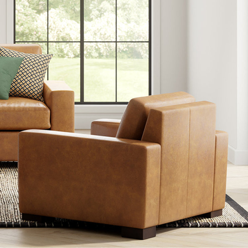 Jonie Leather Armchair, Bistro Saddle Genuine Leather