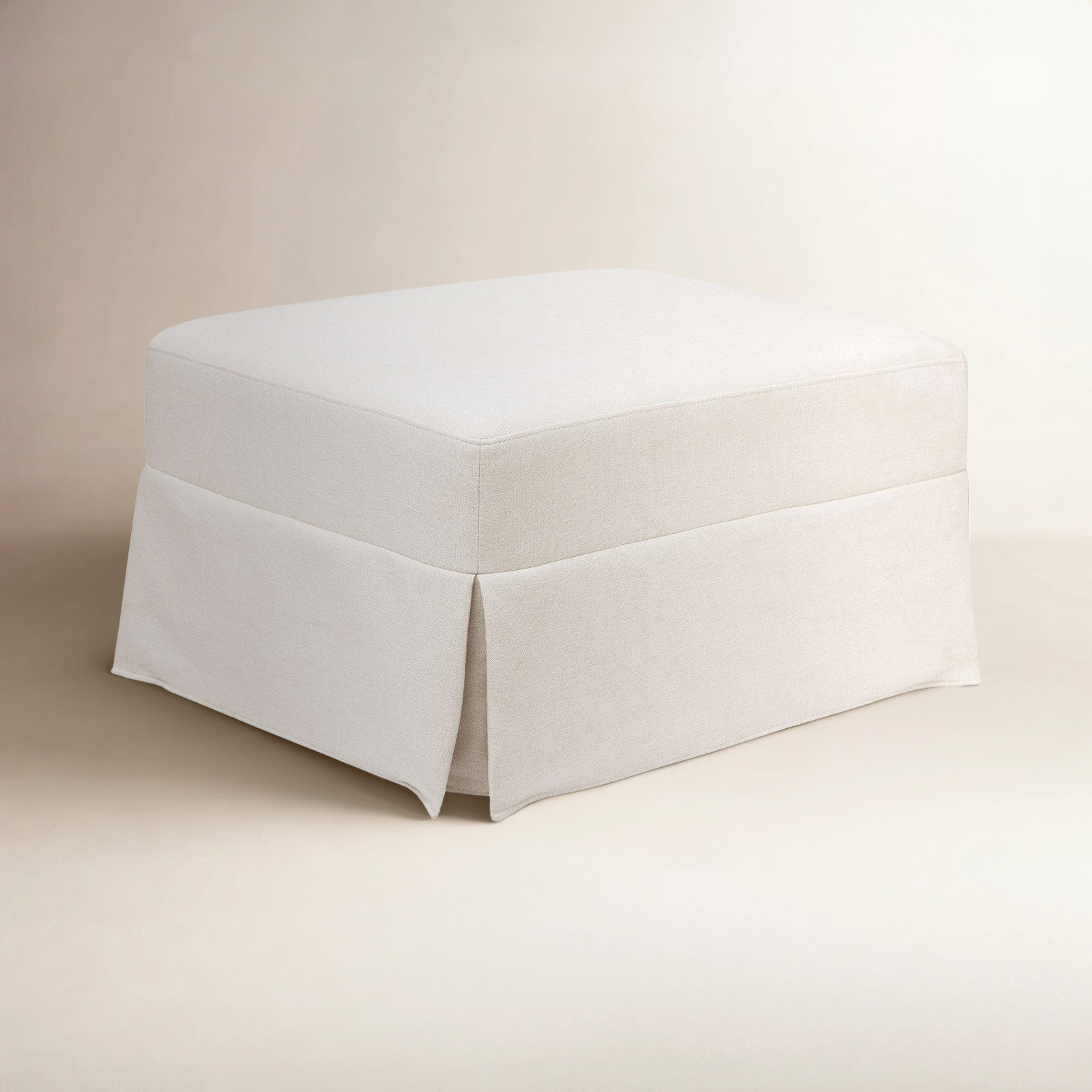 Crawford Upholstered Ottoman, Cream