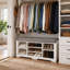 Banc de rangement pour chaussures 39,4 "avec coussin et tablettes réglables-1071579341