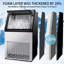 Machine à glaçons commerciale BacklD, 41 kg/24 h, production de 36 glaçons en 11 min, écran ACL, autonettoyante, pour la maison, la cuisine ou le bureau.-135554470