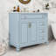 Meuble-lavabo avec lavabo en céramique, 4 tiroirs et tablette réglable pour le rangement de la salle de bain-97366367